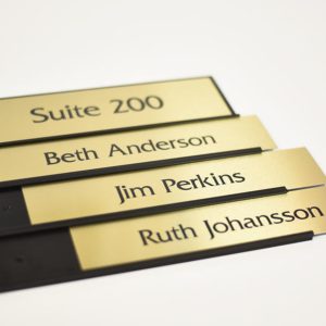 gold name plates