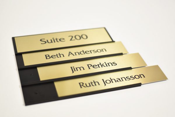 gold name plates