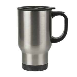 Silver thermal mugs.